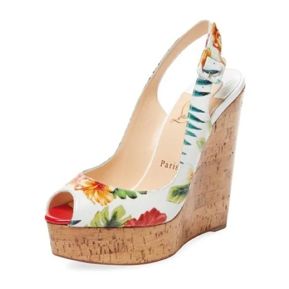 Christian louboutin une plume wedge cheap